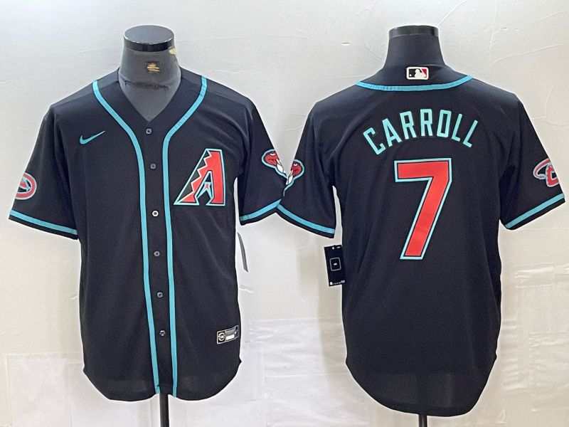 Men Arizona Diamondback #7 Carroll Black Game Nike 2024 MLB Jersey->san francisco 49ers->NFL Jersey